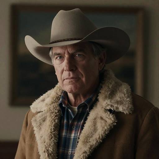 Serious Portrait of a Middle-Aged Cowboy