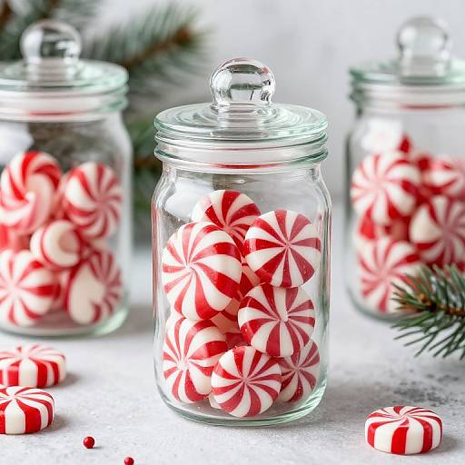 Festive Peppermint Sweets in Jars