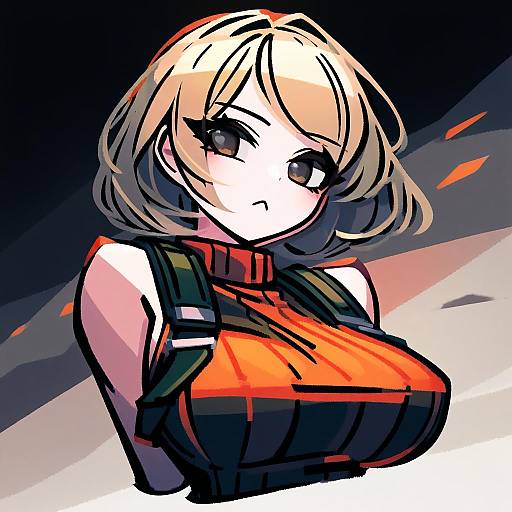 Illustration of Ashley graham, resident evil in the style of Makaroll