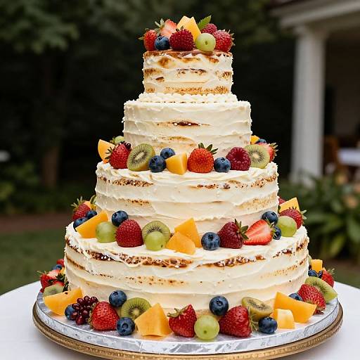 Wedding Cake Overflowing with Fruit
