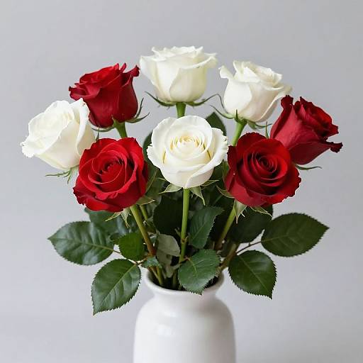 Vibrant Seven-Rose Bouquet in Vase