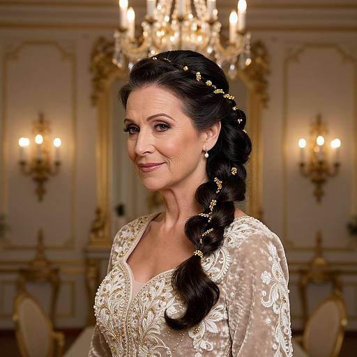 Elegant Mature Bride in Vintage Ballroom