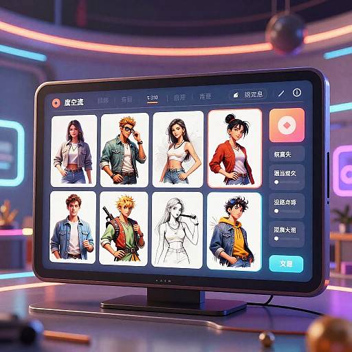 Futuristic Character Generator Interface