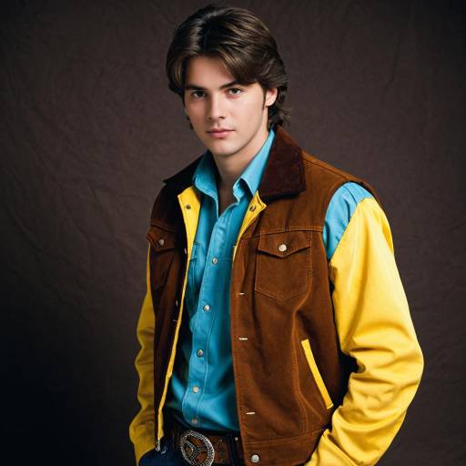 Young Man in Funky Multicolored Outfit