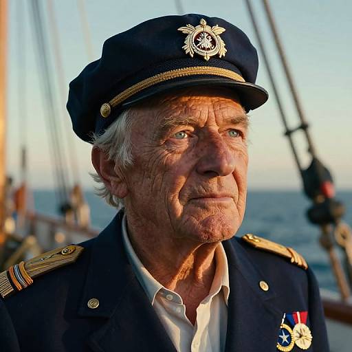 Photorealistic Portrait of Aged Sea Captain