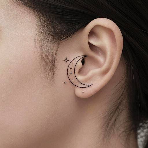 Minimalist Upside Down Crescent Moon Tattoo