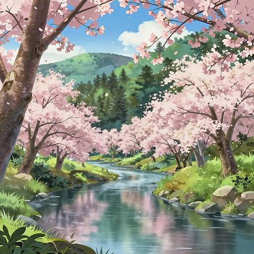 Tranquil Anime Nature Landscapes