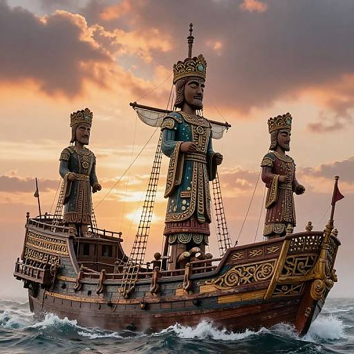 Ornate Figureheads on Ancient Ships