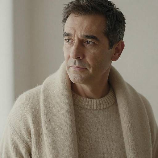 Close-Up Portrait of a Middle-Aged Man