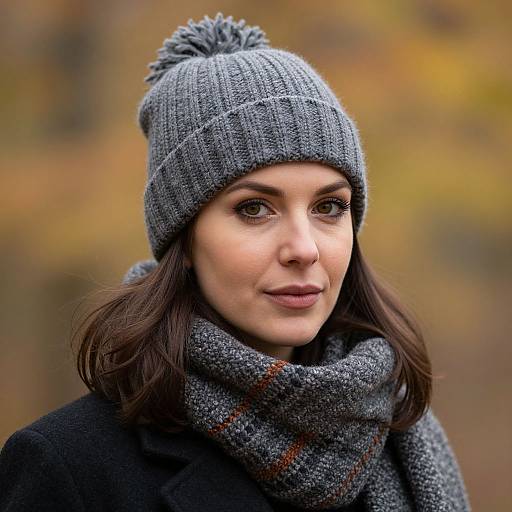 Woman in Autumn Knitwear