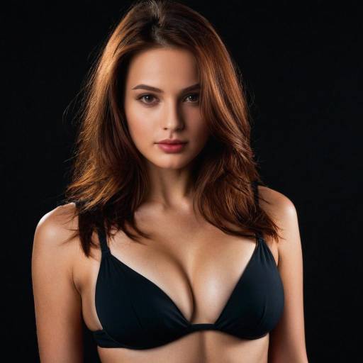 Portrait of woman in black bikini top