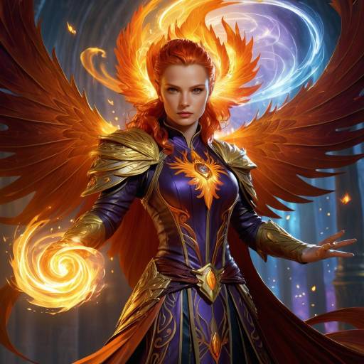 Phoenix Mage Fantasy Character Illustration