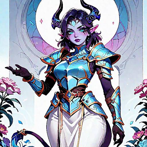 Fantasy Paladin Girl with Unique Features