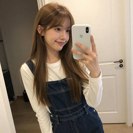 Young Woman Taking Mirror Selfie