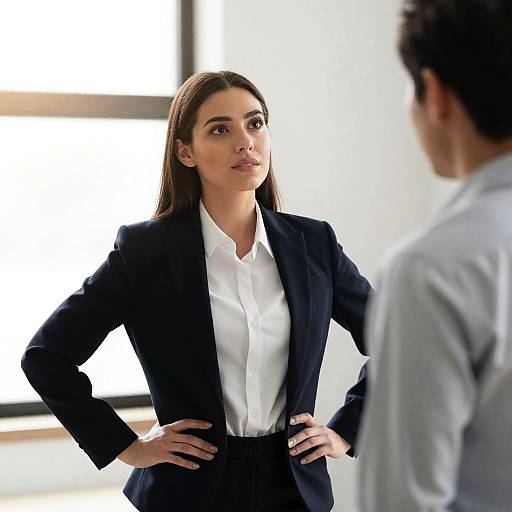 Confident businesswoman in discussion