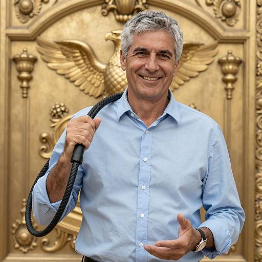 Middle-Aged Man with Whip and Eagles