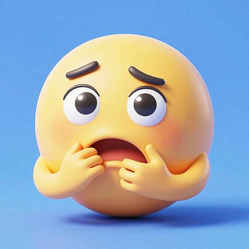 3D Rendered Shame Emoji