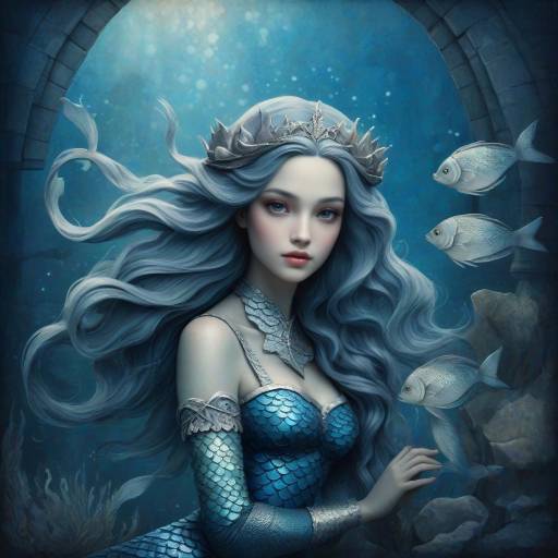 Whimsical Grunge Mermaid in Vintage Style Whimsical Grunge Mermaid in Vintage Style