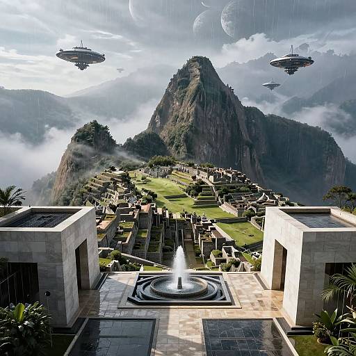 Futuristic Rainforest Cityscape POV