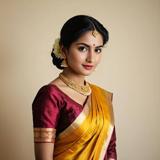 South Indian Woman in Traditional Silk Saree