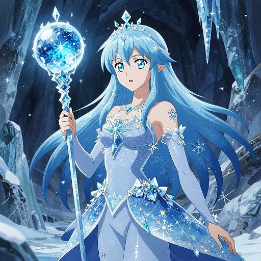 Ice Witch in Glacial Cavern