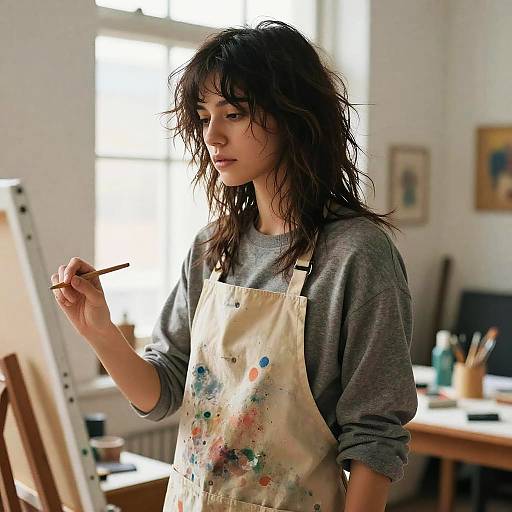 Messy Shag Hairstyle on Female Artist