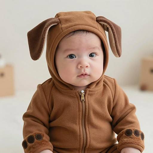 Baby in Brown Puppy Costume