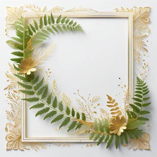 Elegant Fern and Flower Frame Design