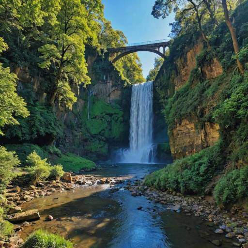 Serene Waterfall in Beautiful Scenery