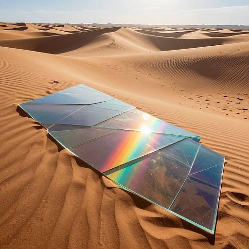 Sunlit Desert with Glass Sand Dunes