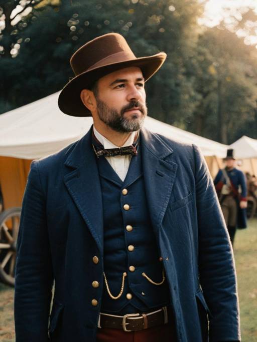 Candid Portrait of Man in Grant Costume