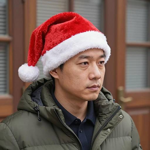 Festive Man in Stylish Winter Outfit