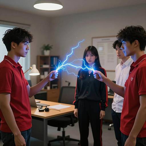 Electrifying Encounter in Dim Office