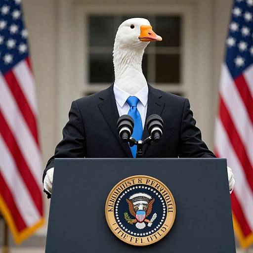 Goose as U.S. President Delivering Speech