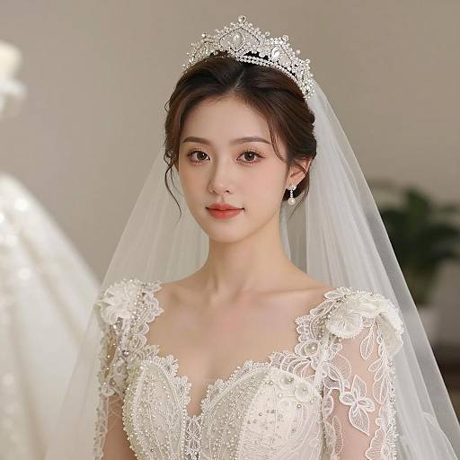 Elegant Bridal Portrait in Romantic Setting