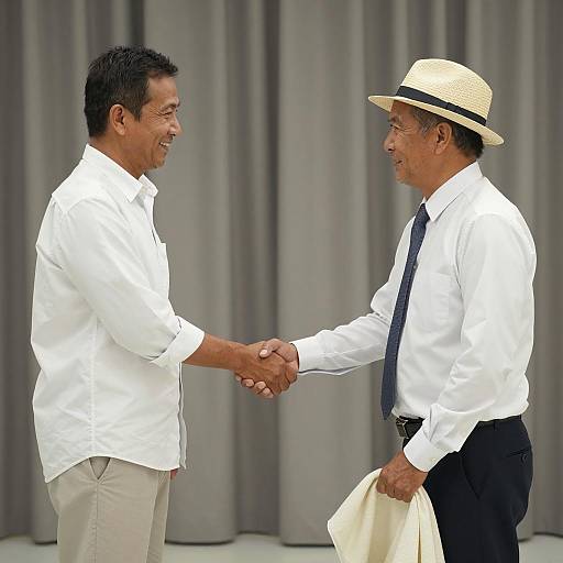 Handshake Scene with Draped Cloth