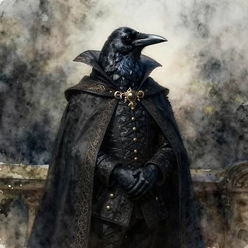 Gothic Victorian Anthropomorphic Raven