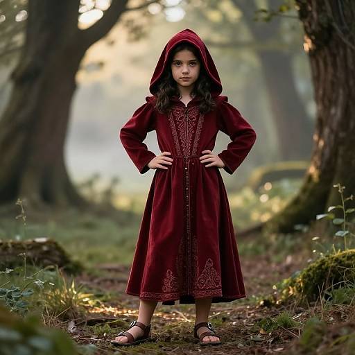 Confident Girl in Medieval Dress