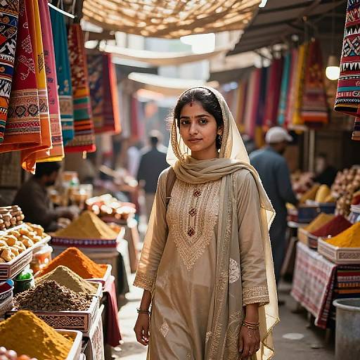 Pakistani Girl in Vibrant Lahore Market