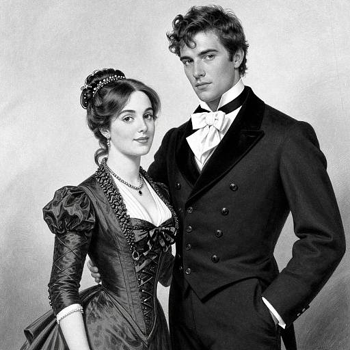 Regency Fashion Couple Illustration