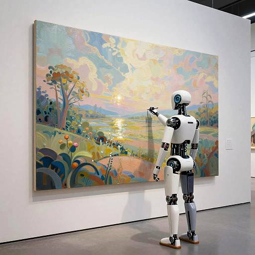 AI Robot Painting Surreal Landscapes
