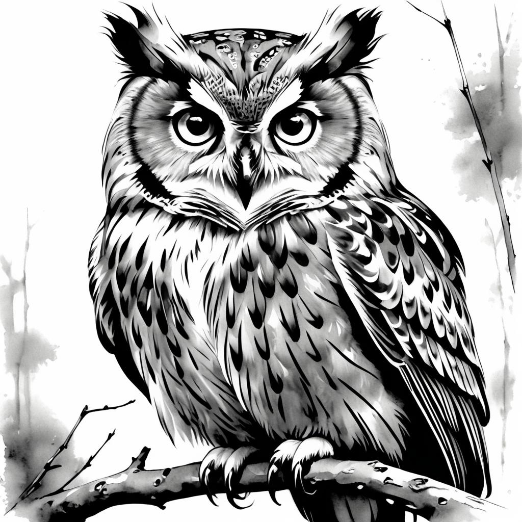 Charming Illustration of a Wise Owl