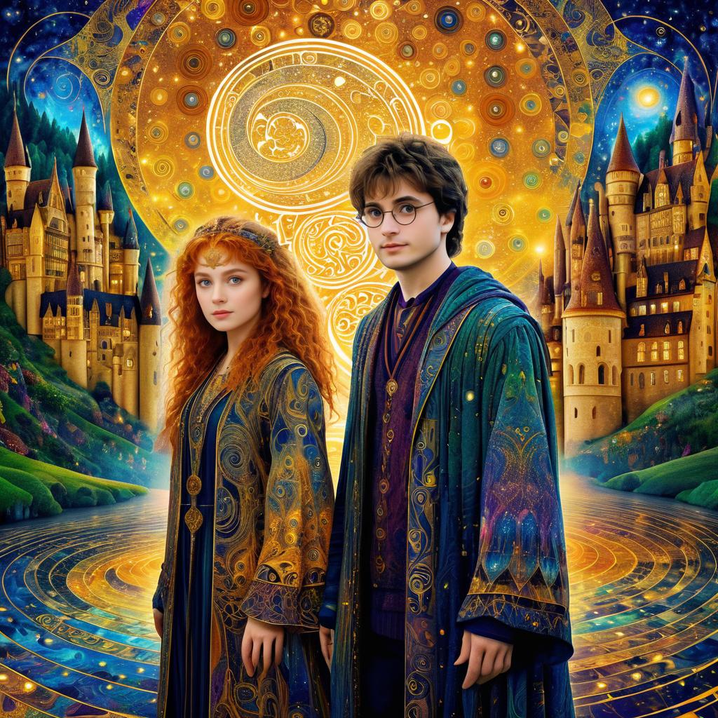 Enchanting Harry Potter Characters in Klimt Style