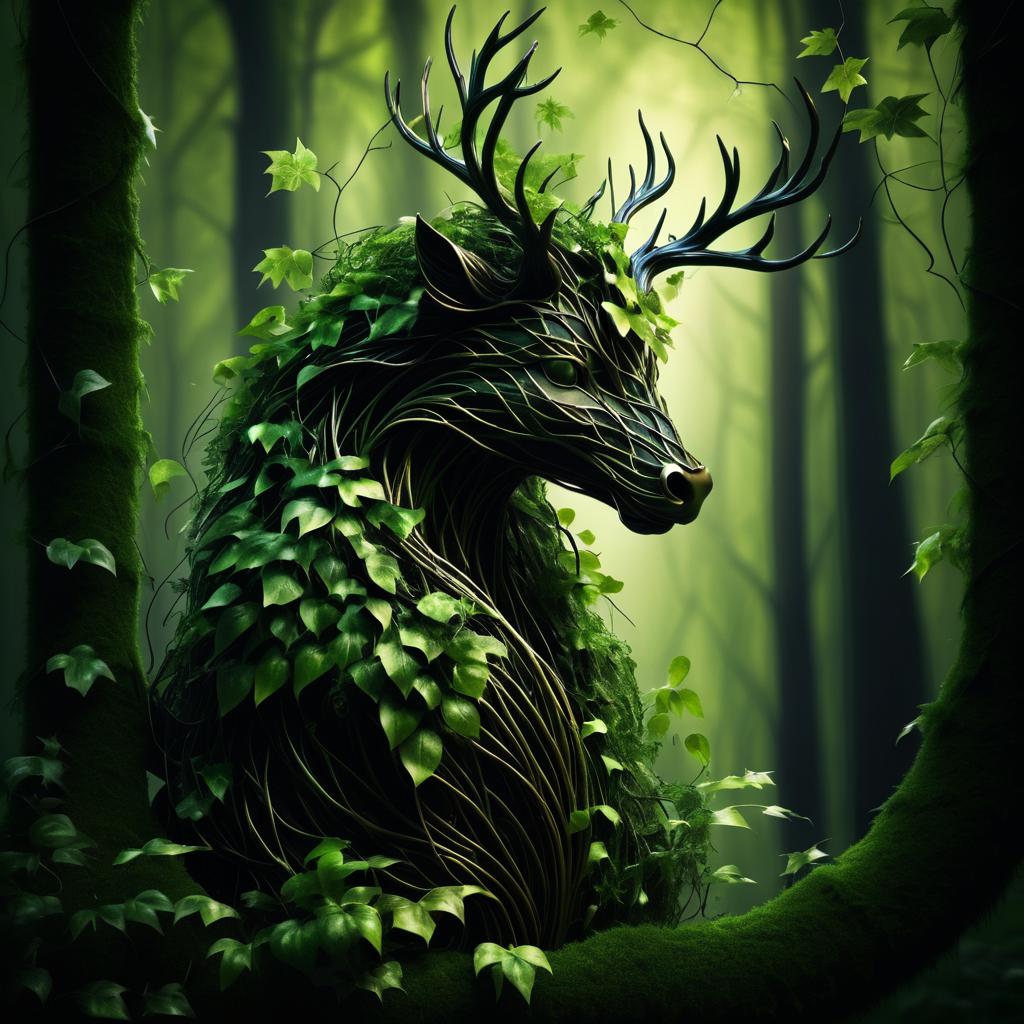 Enigmatic Vine Creature in Romantic Forest