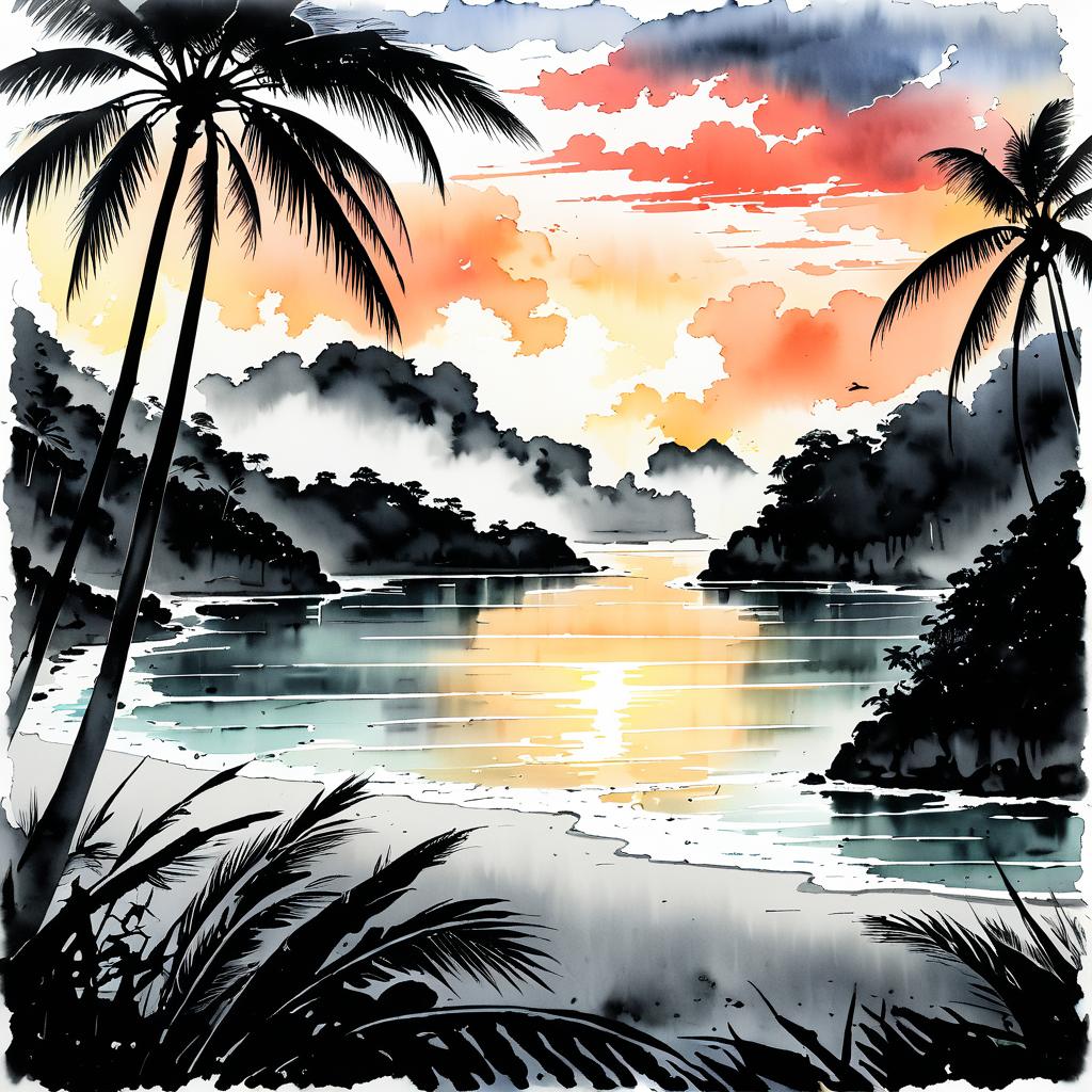 Serene Tropical Archipelago at Sunrise