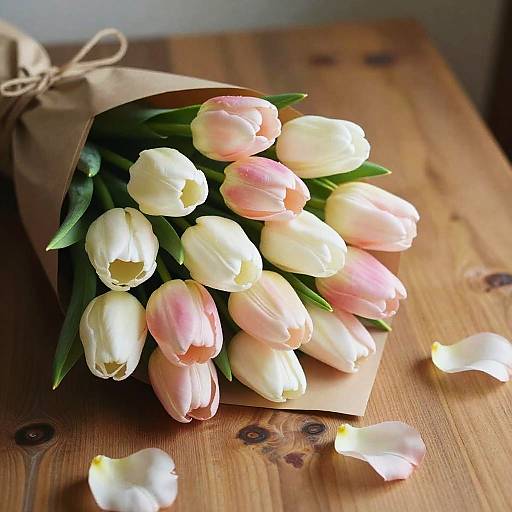 Elegant Tulip Bouquet in Rustic Setting