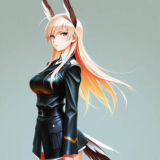 Illustration of Hanna-justina marseille, world witches series in the style of Nababa