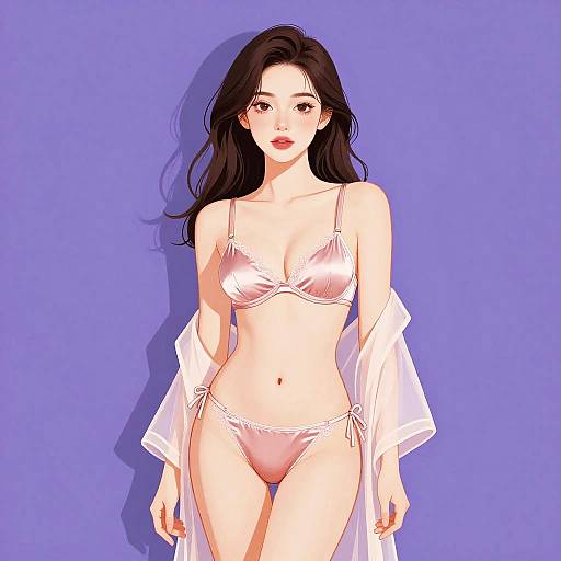 Chic Blush Pink Satin Lingerie