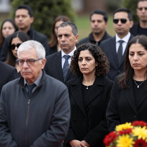 Diverse Group of Mourners at Funeral