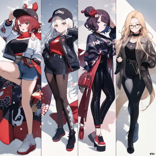 Vibrant Characters in Stylish Attire